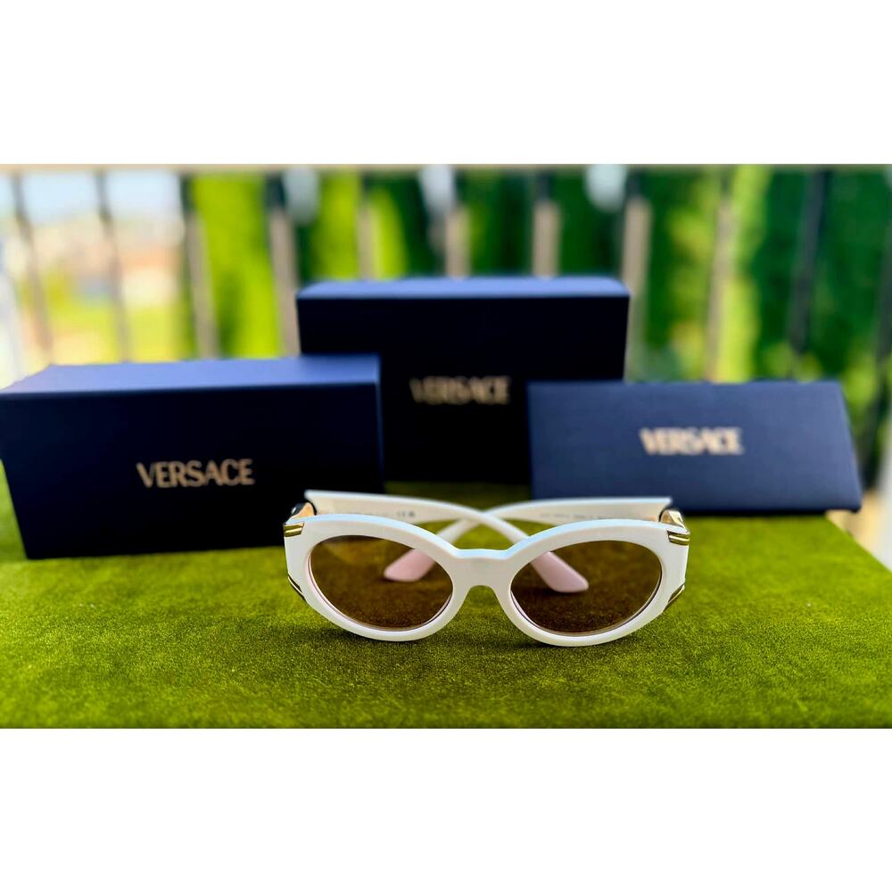 Versace VE4503U Oval Sunglasses – Milk White & Pink Mirror Gold - FULL INCLUSION - Picture 3 of 8
